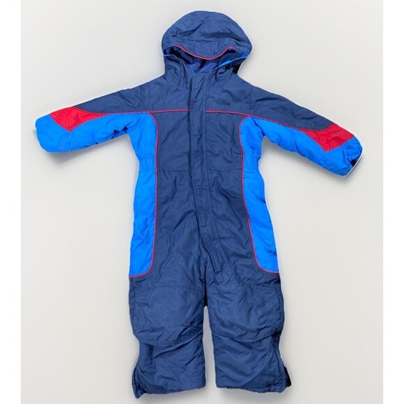 Vintage 90s L.L. Bean Kids 4T Hooded Zip Up Waterproof Snowsuit - Picture 1 of 9